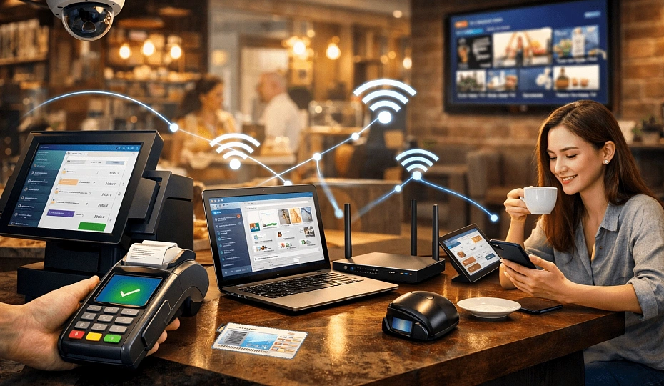 Wi-Fi для HoReCa: гостевой доступ, терминал оплаты, онлайн-касса — одна сеть для всего
