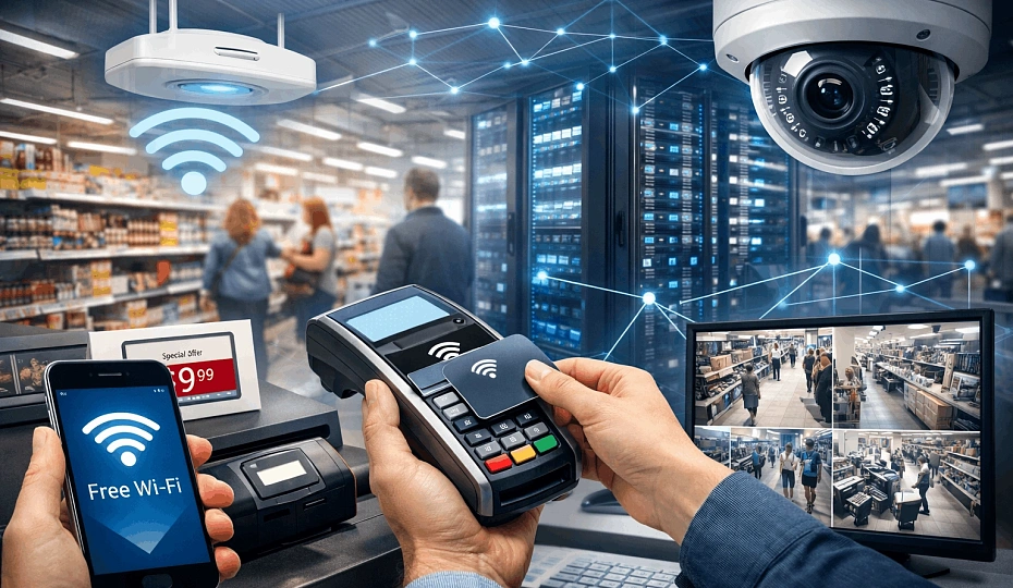 Цифровизация ритейла: Wi-Fi для торгового зала, видеонаблюдения и онлайн-эквайринга